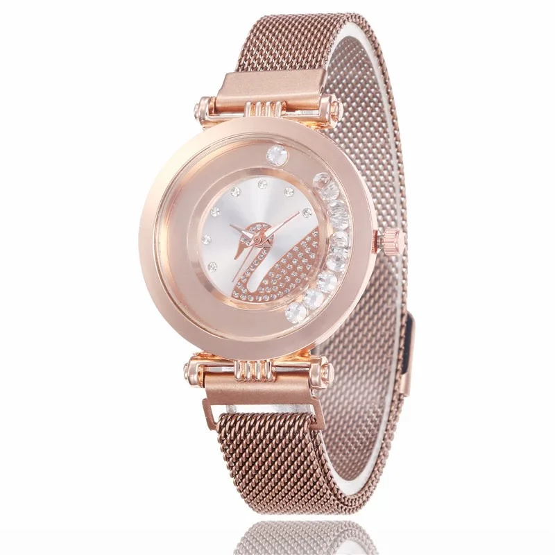 

2020 Hot Fashion Women Watches Swan Ball Magnet Buckle Steel Band Casual Ladies Watch Relojes, 5 colors