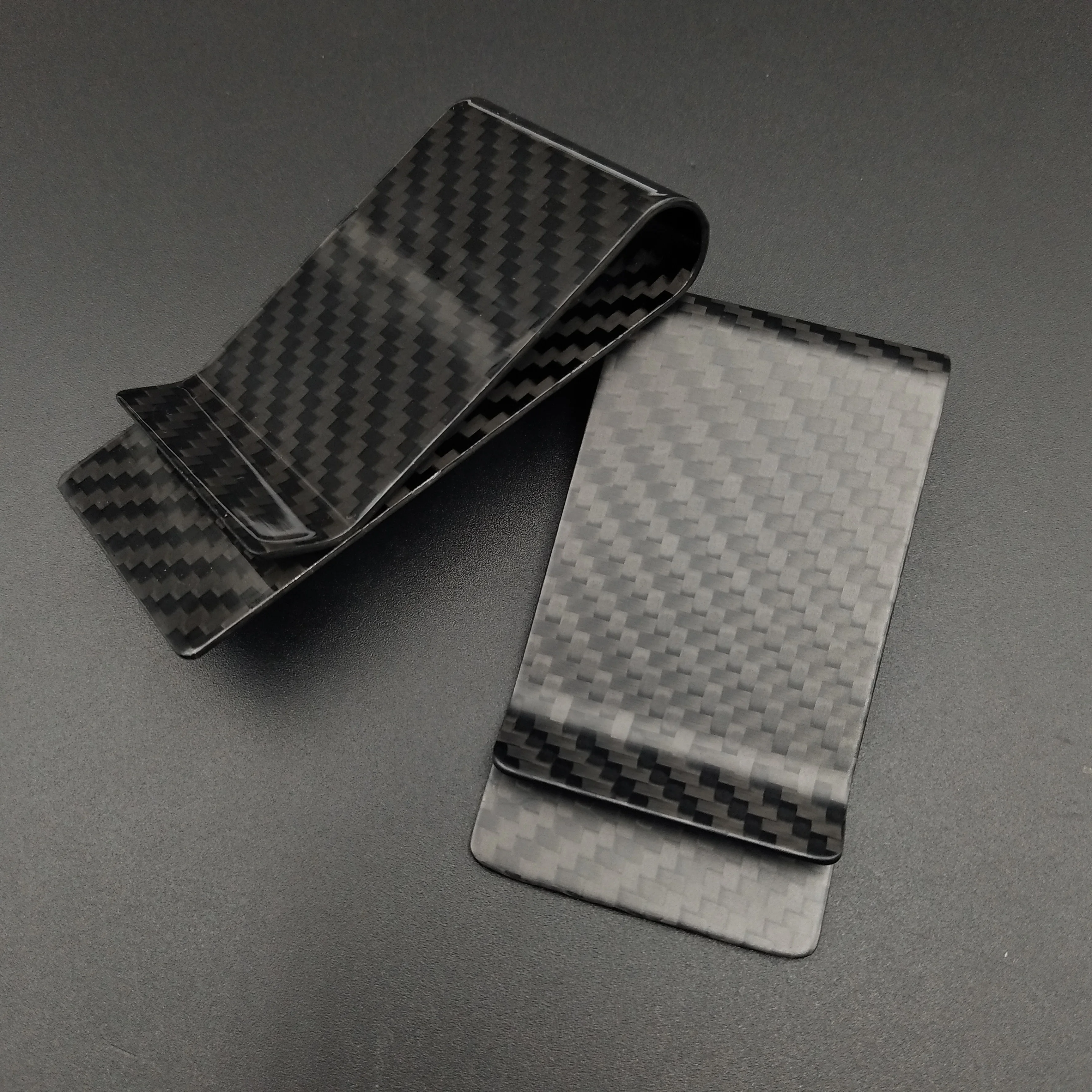 

Men's Real High Quality Carbon Fiber Minimalist Credit Card Holder Money Clip, Black