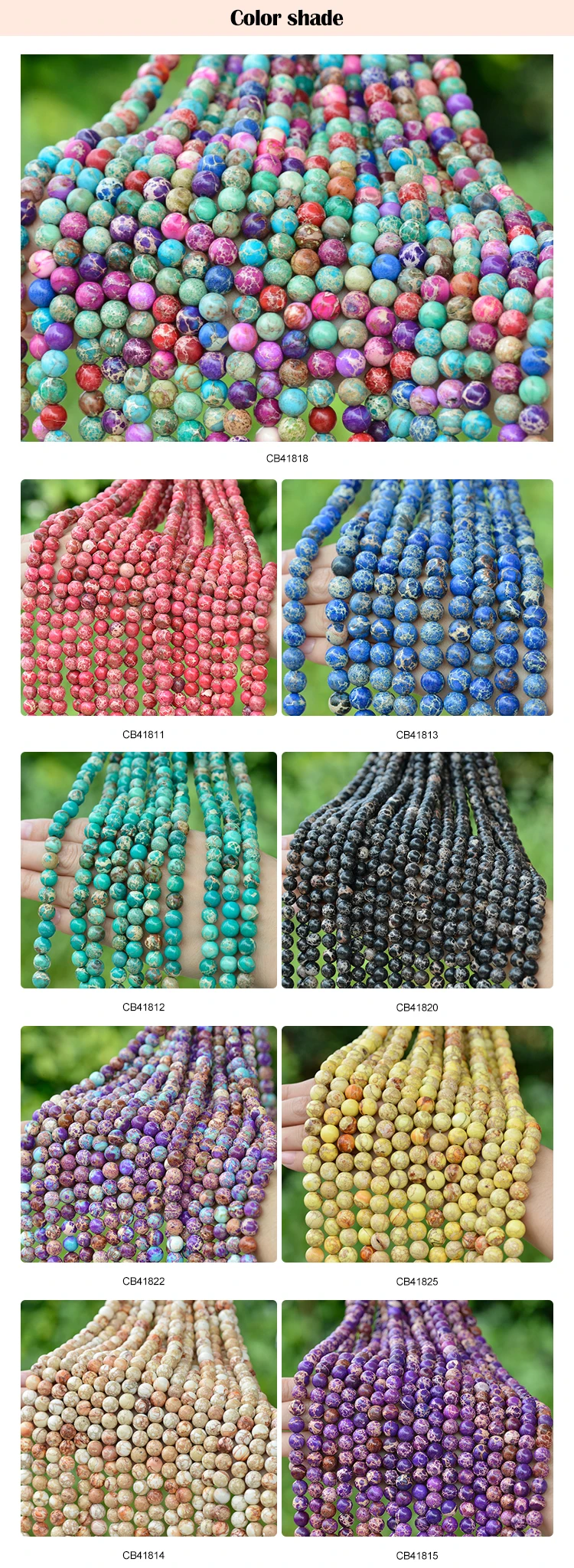 Cliobeads 6mm 8mm Natural Gemstone Loose Beads,Mixed Multicolor Sea