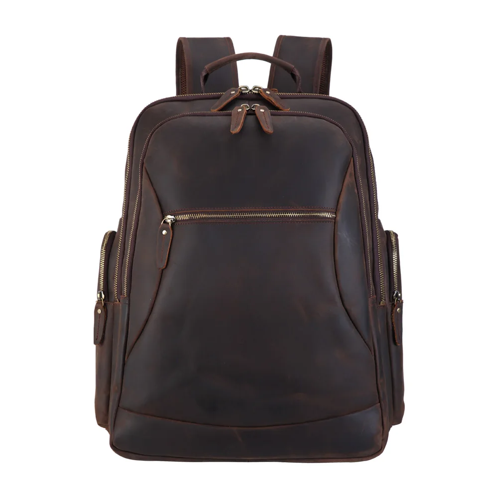 

TIDING Custom Cow Leather Back Pack 17 inch Laptop Backpack Traveling Backpack bag For Man