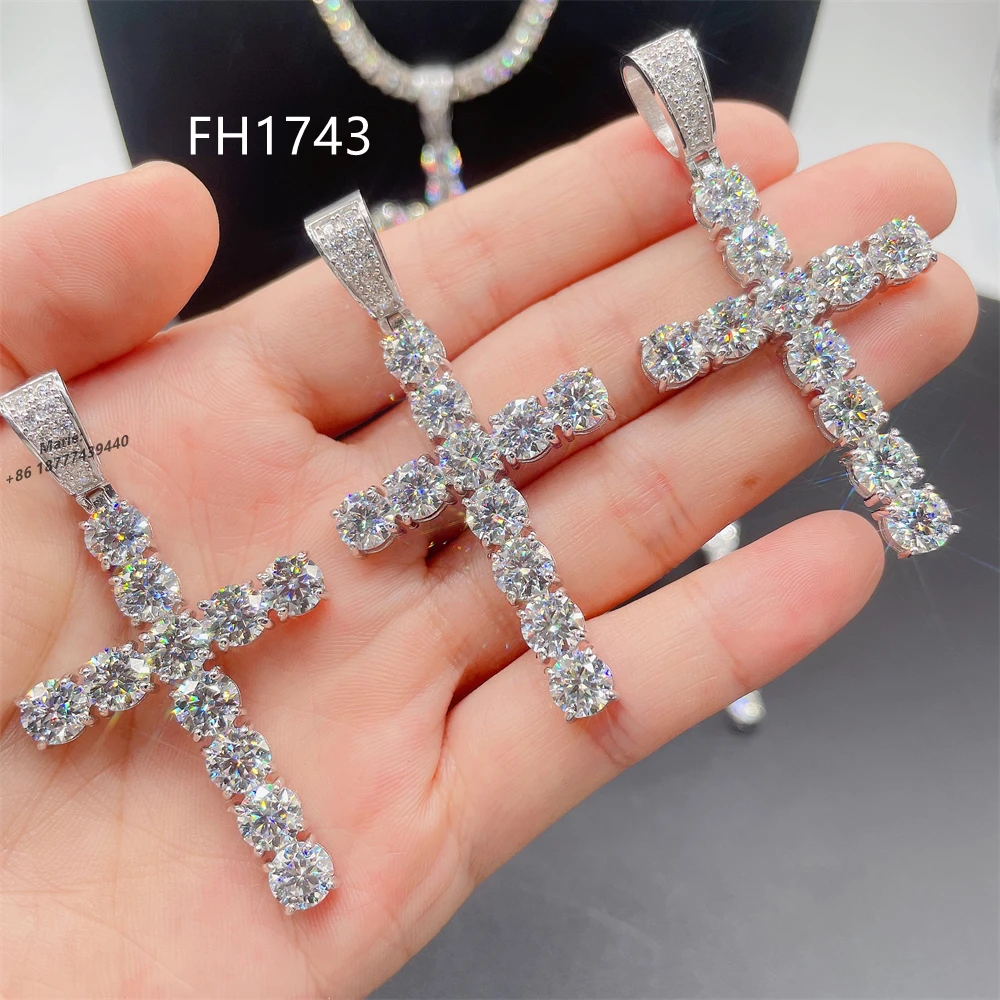 

cross jewelry s925 with moissanite jewelry diamond pendant iced out pendant cross moissanite cross pendant