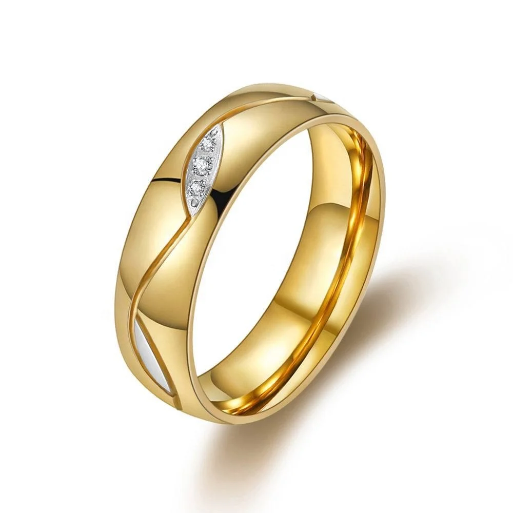 

Wholesale simple classic 18K yellow gold couple infinite ring stainless steel interchangeable ring titanium jewelry, Picture shows