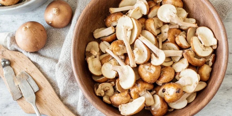 Dried white mushrooms in a mason jar