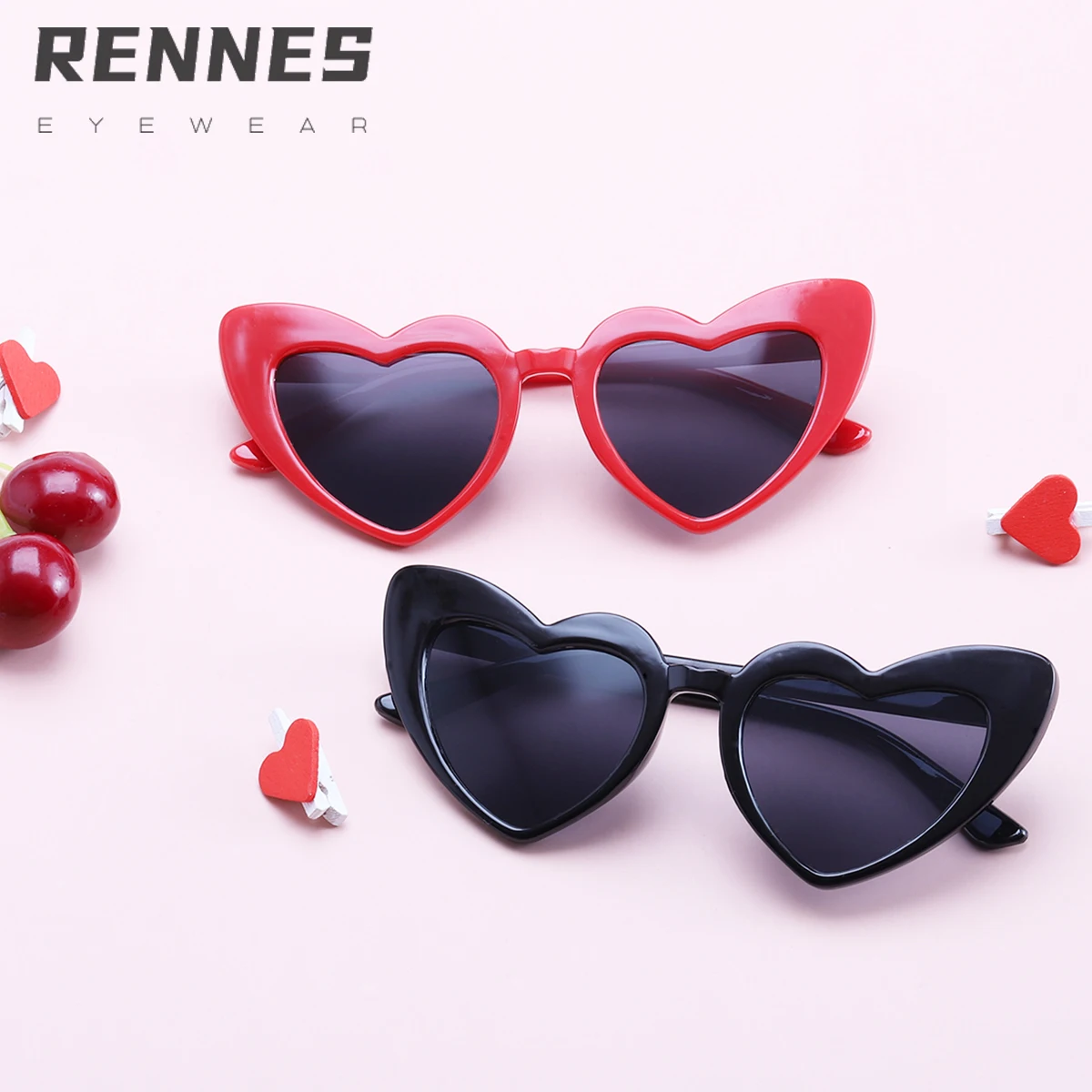 

RENNES [RTS] New cheap Arrival Cute love heart shaped kids sunglasses PC kids eyewear children UV400, Custom color