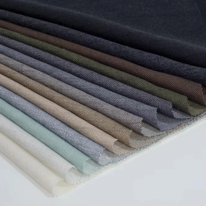 In Stock Soft Breathable Wool Linen Blend Fabric 200gsm 55% Anti-static Solids Woven Linen 45% Wool Fabric for Cozy Apparel