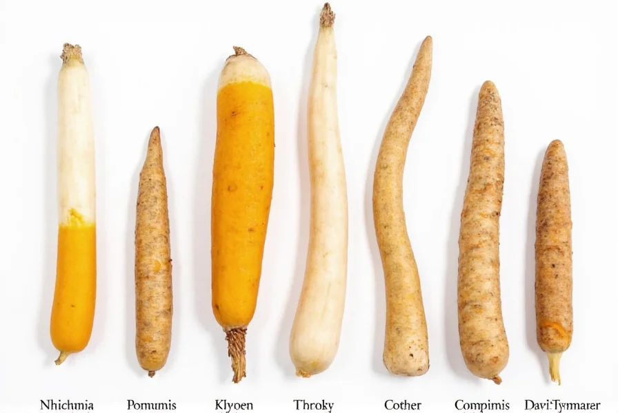 Comparison image showing Curcuma longa rhizome next to other similar-looking but different Curcuma species rhizomes
