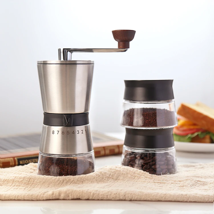 

Good 3 Cups Glass Jar Stainless Steel Ceramic Core Manual Coffee Grinder