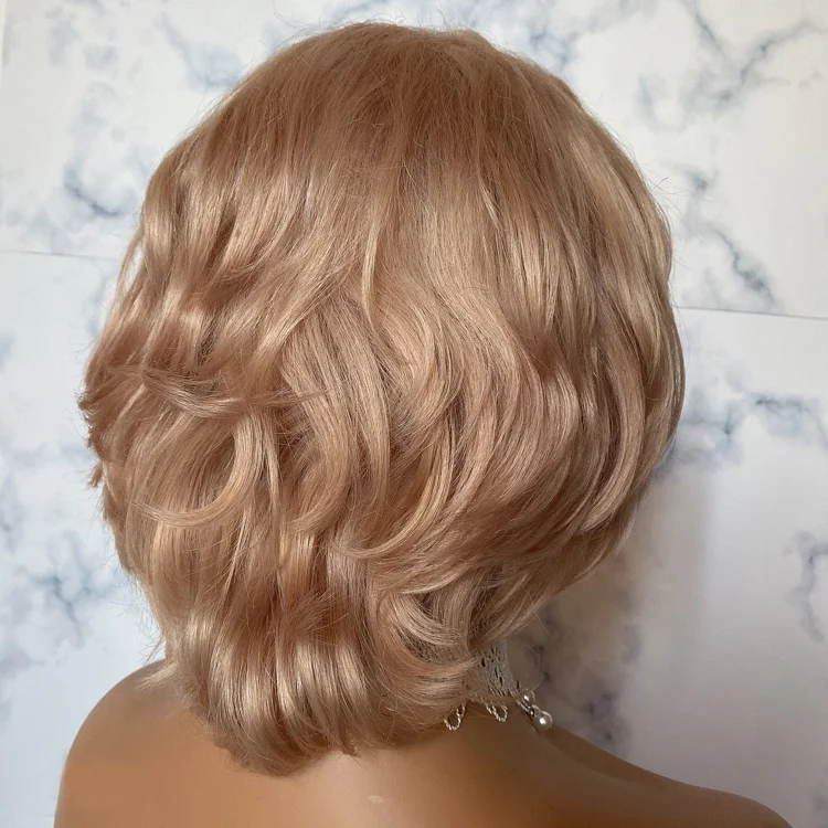 

Glueless Ash Blonde Short Curly Lace Front Wig with Baby Hair Pixie Cut Human Hair Wigs Wholesale