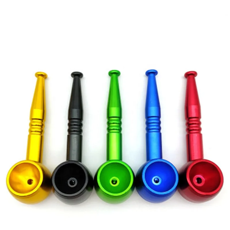 

Metal Portable Multicolor Smoking Pipe Aluminum Alloys Detachable Fashionable Weed Pipe, Gold/green/red/blue/black