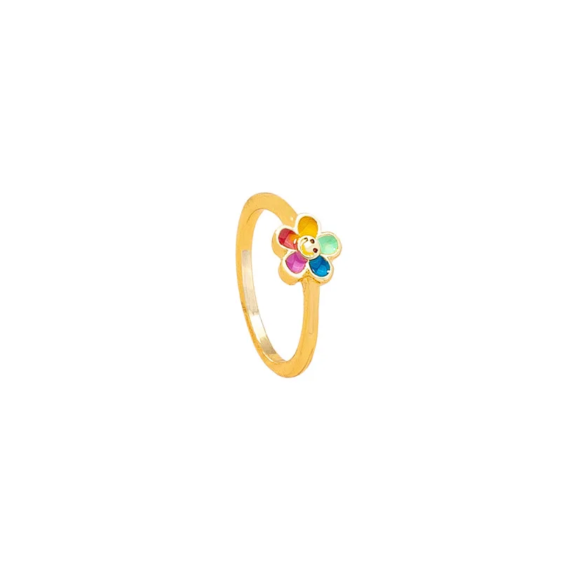 

Korean Version Of Simple Fashion Women's y2k Jewelry Cute Color Flower Personality Plain Ring Ring, Like picture