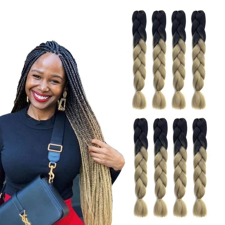 

Jumbo Braid Synthetic Hair 24inch 82inch Solid color 2tones 3tones Jumbo Hair Braid 100g 165g Jumbo Extension Braiding Hair