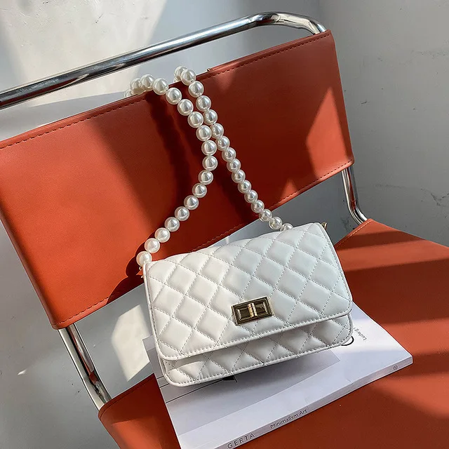 

Latest women bags luxury handbag ladies tote bag corssbody bag embossing print pearl shoulder strap