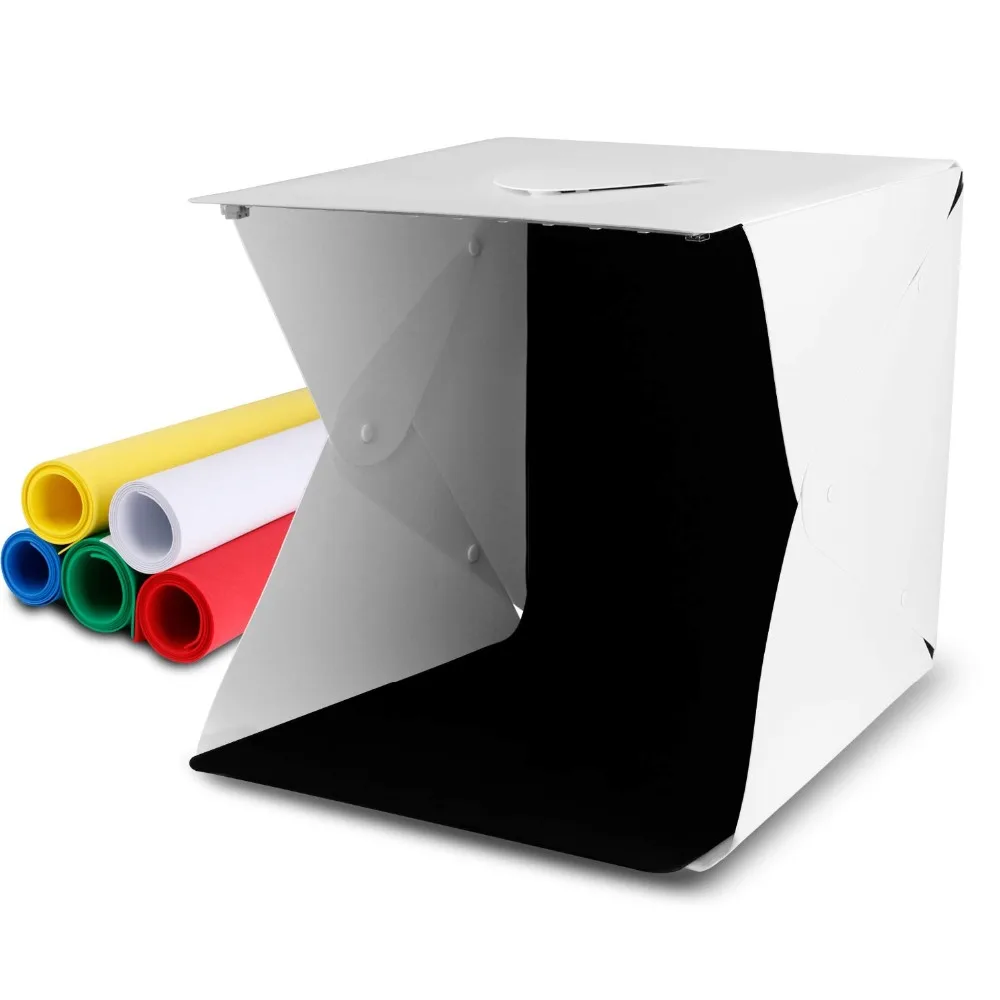 Royressan 2 LED de luz de 40*40 portátil fotografía estudio Softbox brillo ajustable caja de luz para cámara DSLR