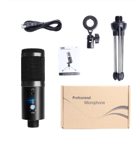 

Professional Condenser microphone set with stand for PC computer USB mic