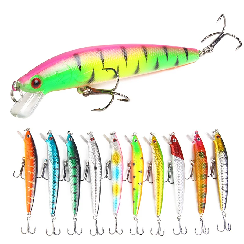 

Wholesale 10cm Green Fishing Bait Artificial Lures 7.5g Lure Minnow Fishing, 10 colors