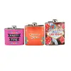Custom stainless steel beautiful colorful unique design hip flask flask for wine
