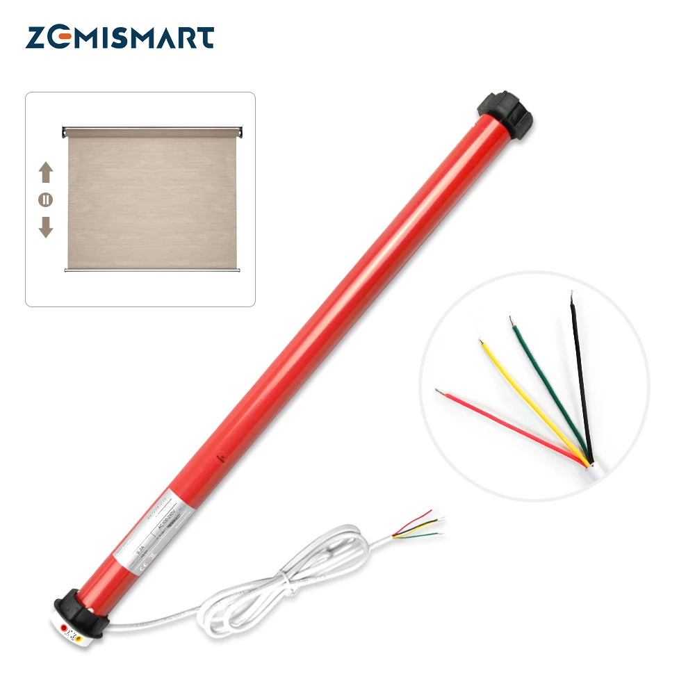 

Zemismart Automatic Electric Roller Curtain Motor for 38mm 36mm 37mm tube Blinds Shutters Suit for 110V to 240V, Red