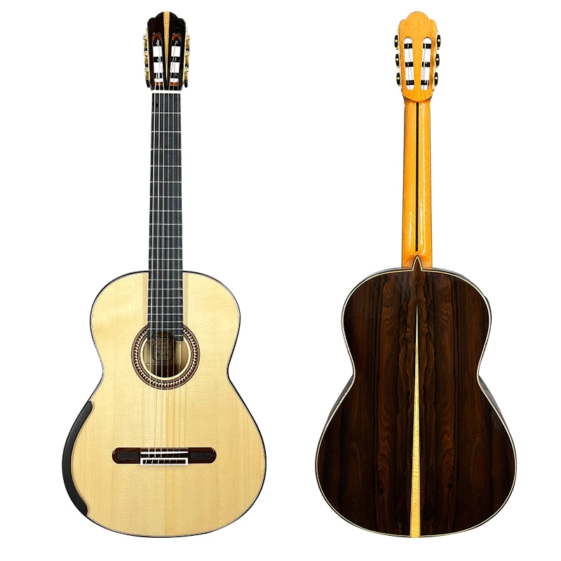 Aiersi Yulong Guo Handmade Double Top Classical Guitar   Concert Model