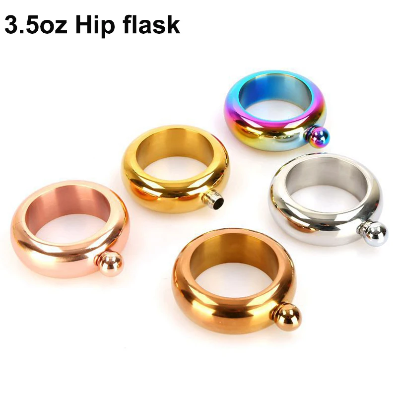 

3.5oz 100ml stainless steel Hip Flask Liquor Whiskey bracelet bangl liquor wine Alcohol bottle insulated vaccum thermos, Rose gold,sliver,gold, pink gold and so on