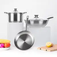 

304 Stainless Steel Cooking Set Kitchen Set ( Fry pan, Soup pot, Stir Wok ) Kitchenware