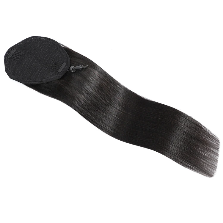 

New Arrival XCCOCO Hair Ponytail Hair Extensions Virgin Hair Silky Straight Black 100 Human Drawstring Ponytail