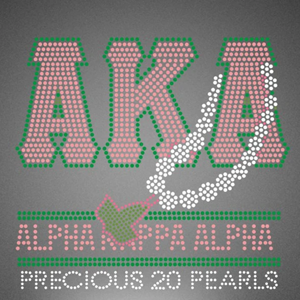 

Aka Sorority Rhinestone Iron on Motif For Women Education, As demands