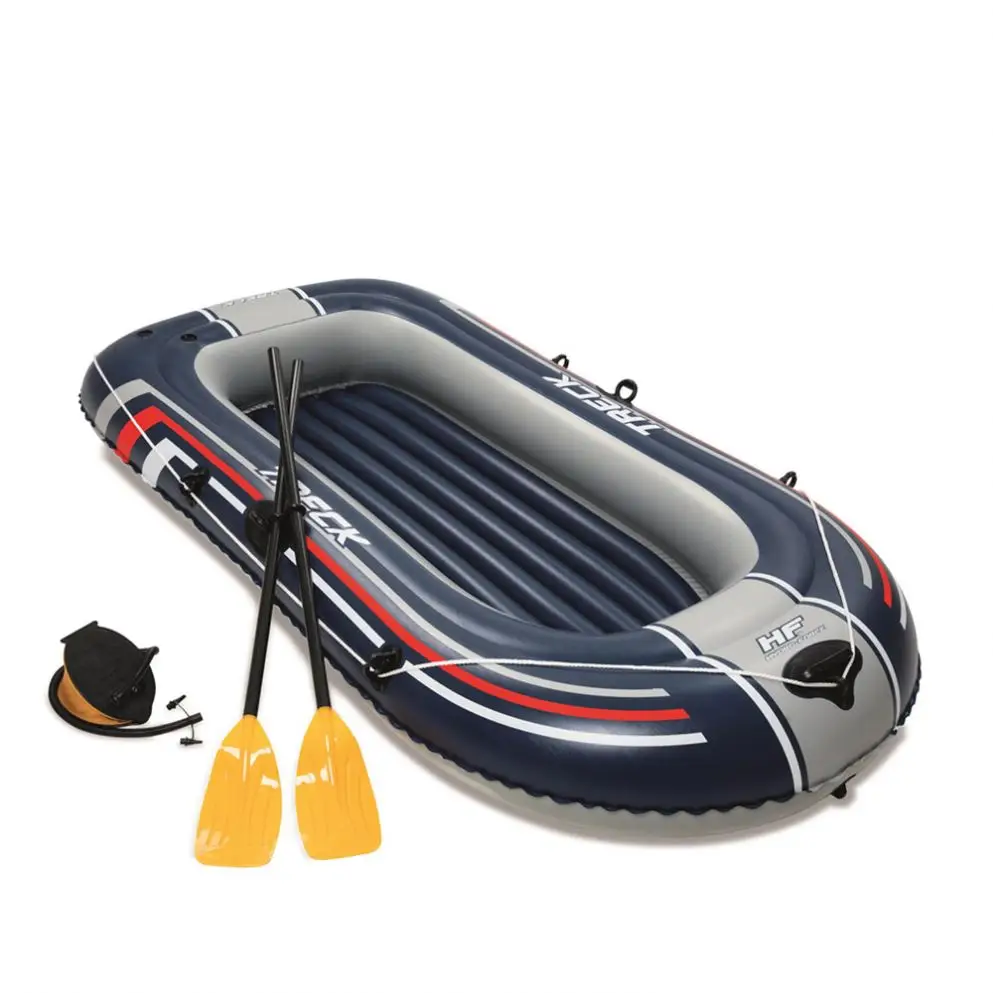 

Treck X2 Inflatable Raft Set Inflatable Fishing Boat Rowing Boats 2.55M X 1.27M, As picture