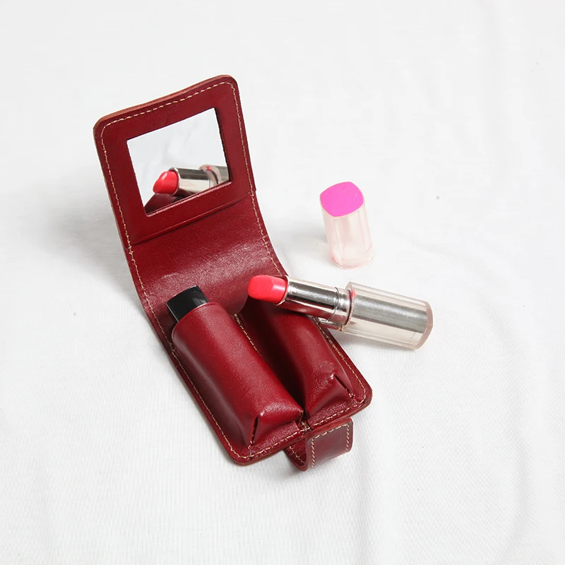 

Mini Cosmetic Lipstick Pouch Lipstick Holder With Mirror For Women's Accessories
