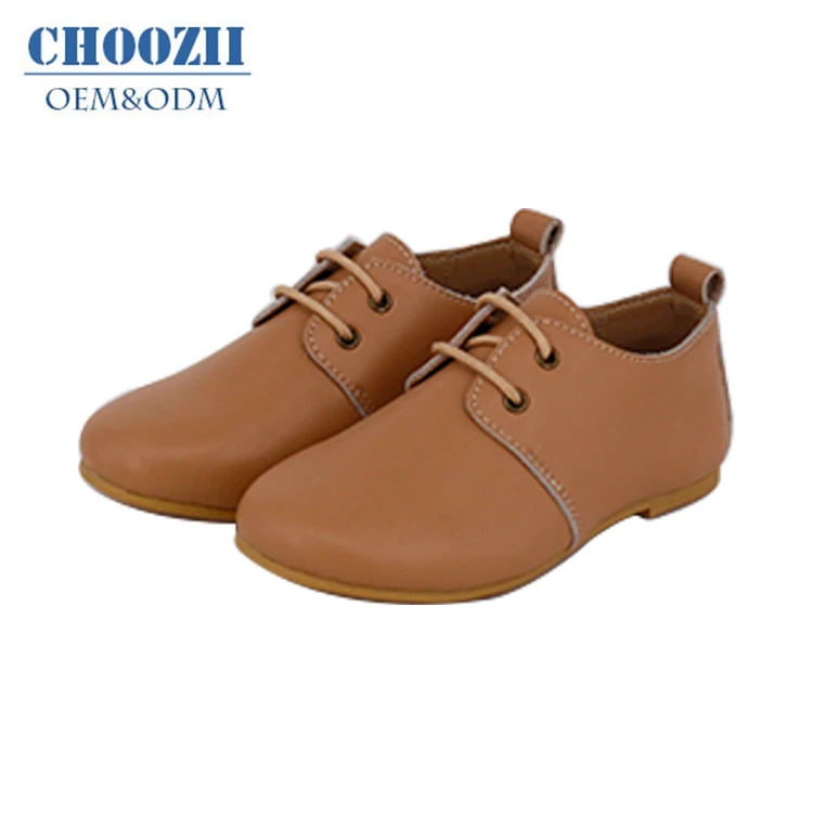 

Choozii Hot Sales Children Oxford Shoes for Outdoor Causal Genuine Leather Boys Girls Oxford Shoes, Tan