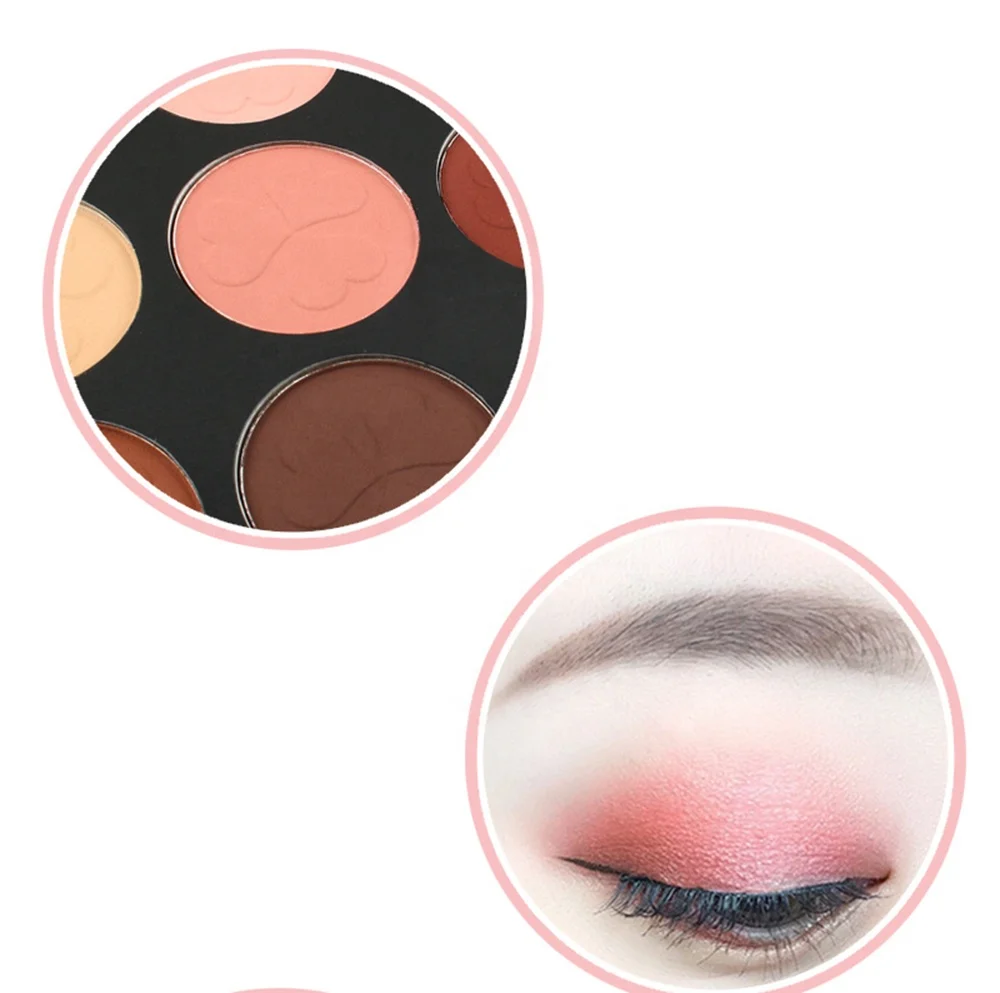 

Smoky makeup pink 9 color eyeshadow private label custom logo eyeshadow popular color private label, 9 colors