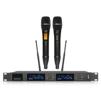 

Wireless Microphone System Dual Cordless Handheld Microphone 2 Channel Professional Cordless Microphone Kit For Studio Karaoke