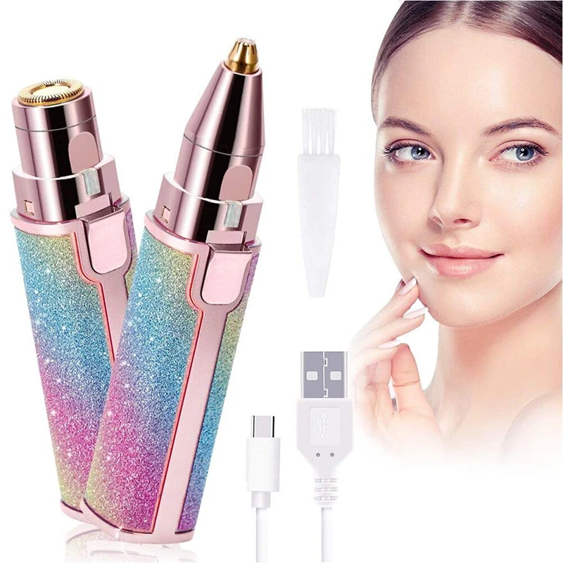 

2 in 1 Electric Epilator Eyebrow Hair Remover Portable Facial Hair Removal Shaving Trimmer