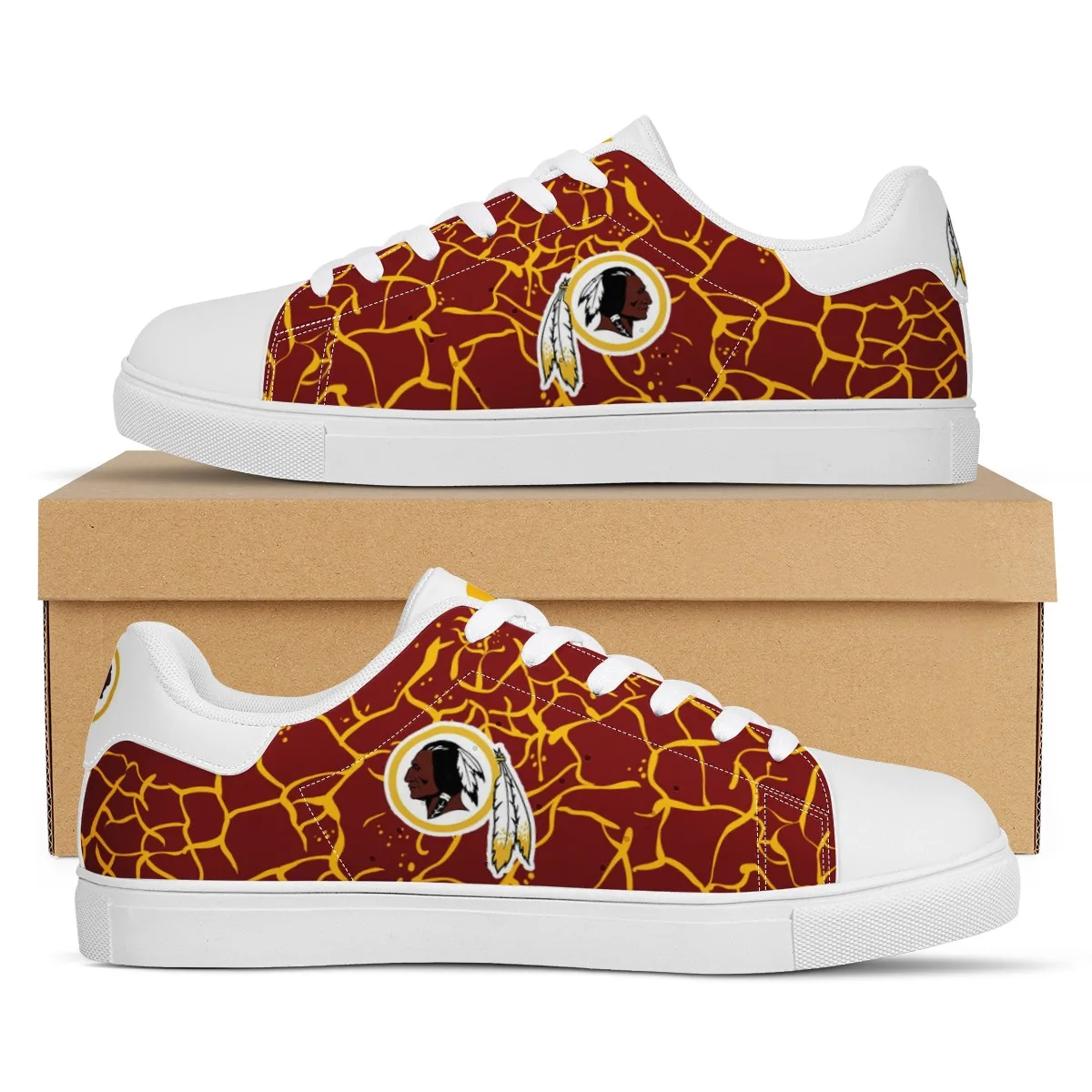 

2021 NFL Redskins Wholesale Shoes Casual Custom football fans sneakers Team Logo Soccer Sports Ads Shoes