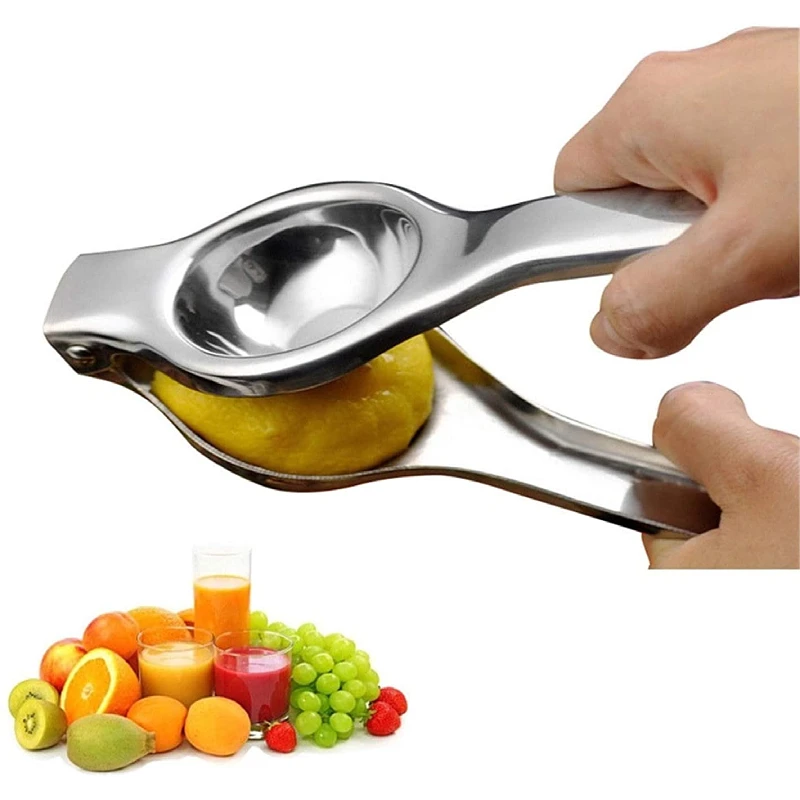 

Stainless Steel Manual Lemon Squeezer Hand Press Citrus Orange Juicer Lemon Lime Squeezer, Silver