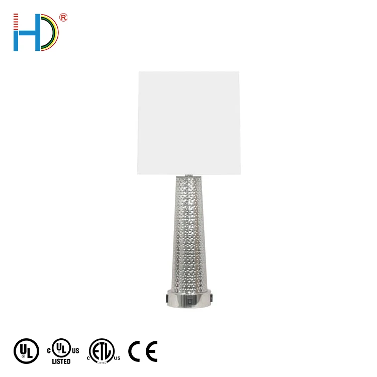Hot Sale Contemporary Parchment Hardback Drum Shade Table Lamp For Hotel Bedroom