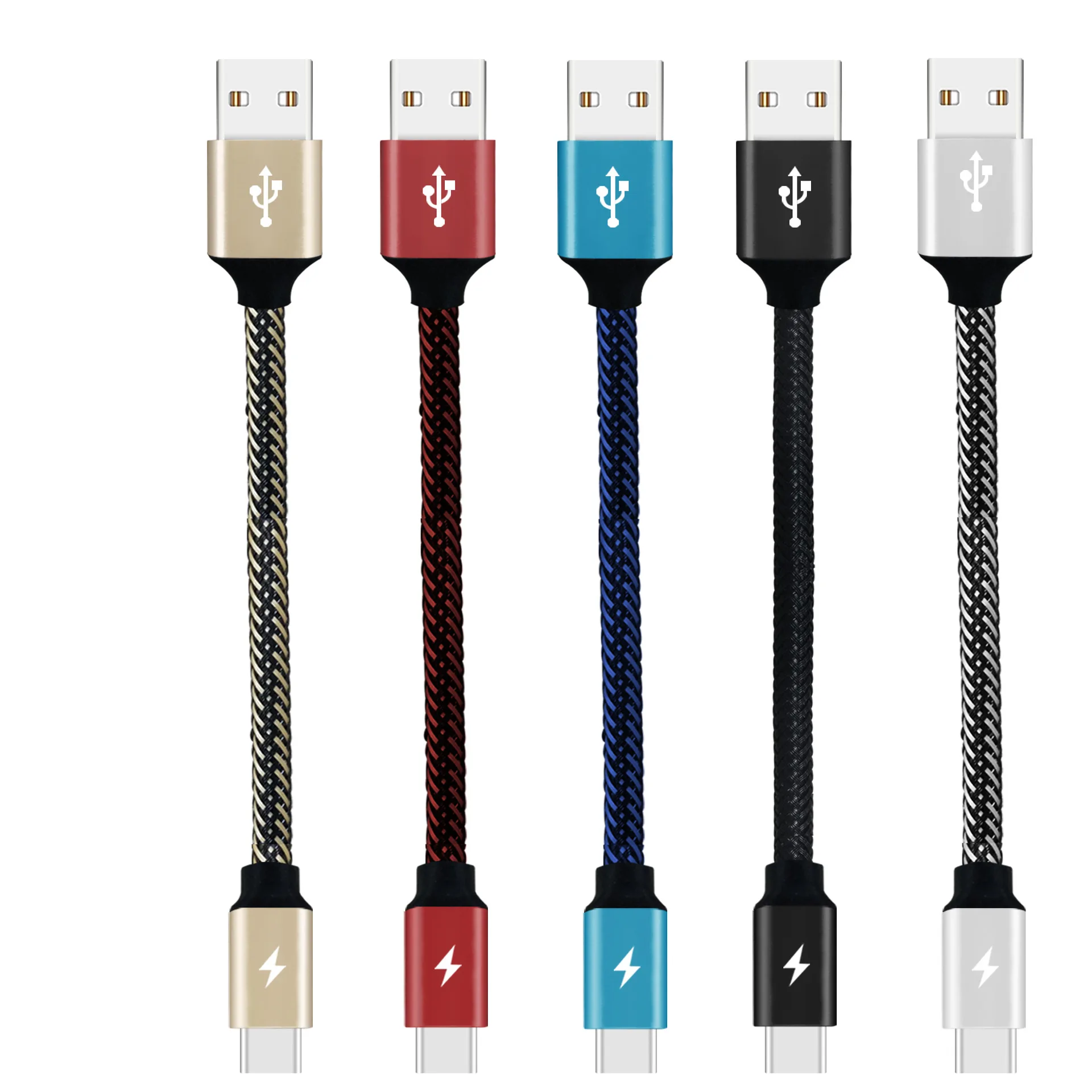 

power bank cable 30cm USB type c charging cable, Black,red,blue