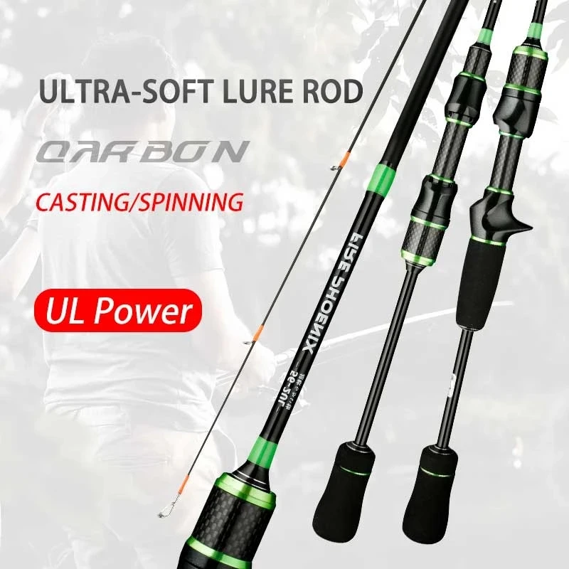 

YOUME UL Fishing Rod 1.68M 1.8M L.W 2-8g Spinning Casting Rods Ultralight Carbon Fiber Casting Baits Rods Solid Tips
