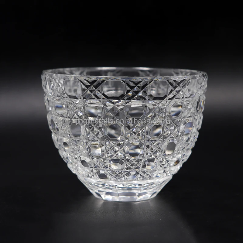 

Stocked high quality crystal glass tea cup Bohemia style tea bowl 150ml hand carved pattern, Clear