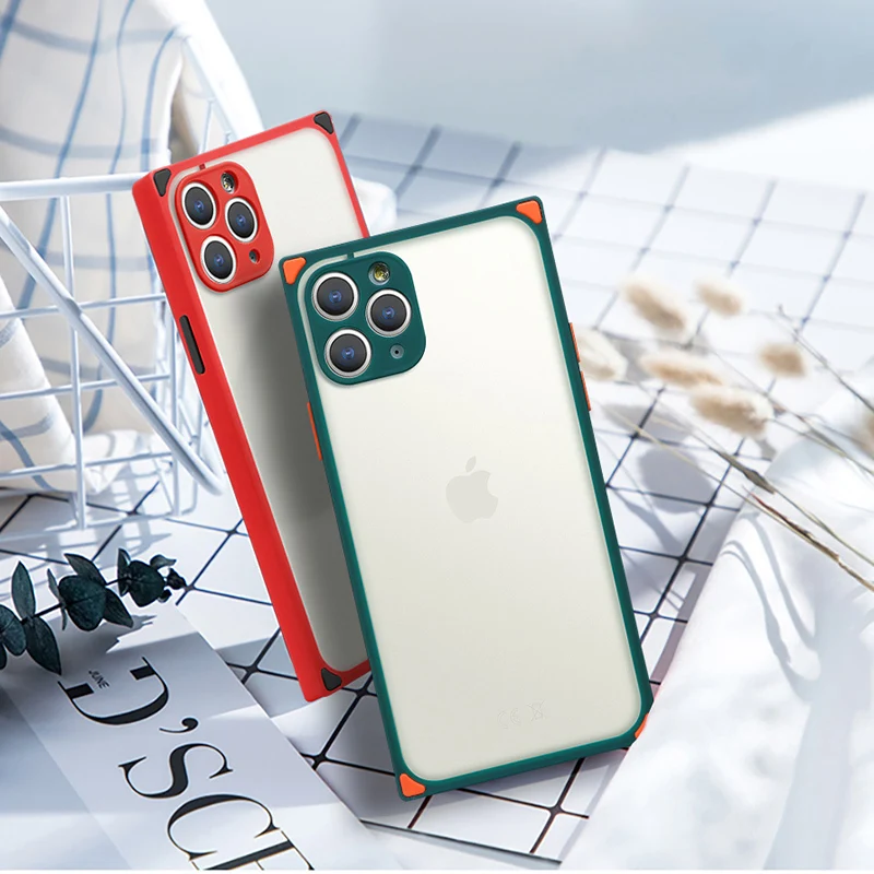 

2020 amazon hot selling slim candy color smart phone cases for iphone 11/pro/max, 5 colors