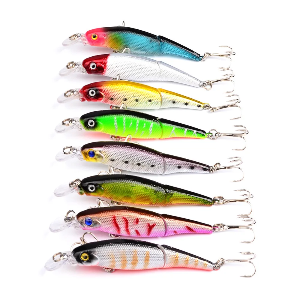 

92mm 7.2g 2 Jointed Fishing Lures 3D Eyes Wobbler Crankbait Bionic Sinking Slowly Bait Isca Artificial Accessories Bait Pesca