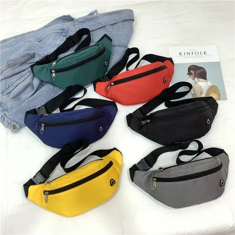 

New arrival multi-color leisure men women girl wallet fanny packs custom logo with earphone hole