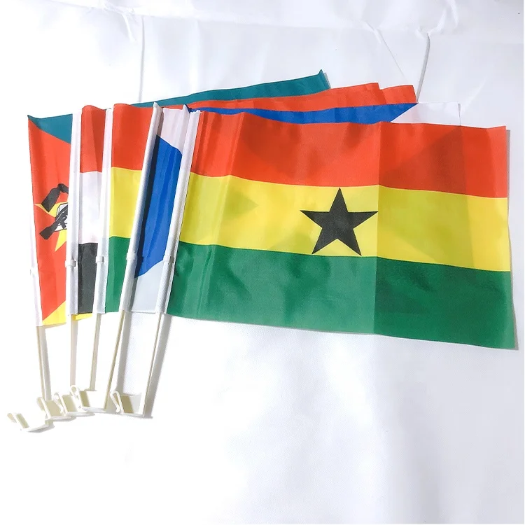 

Wholesale cheap promotion all country 30x45cm car window flag with plastic pole