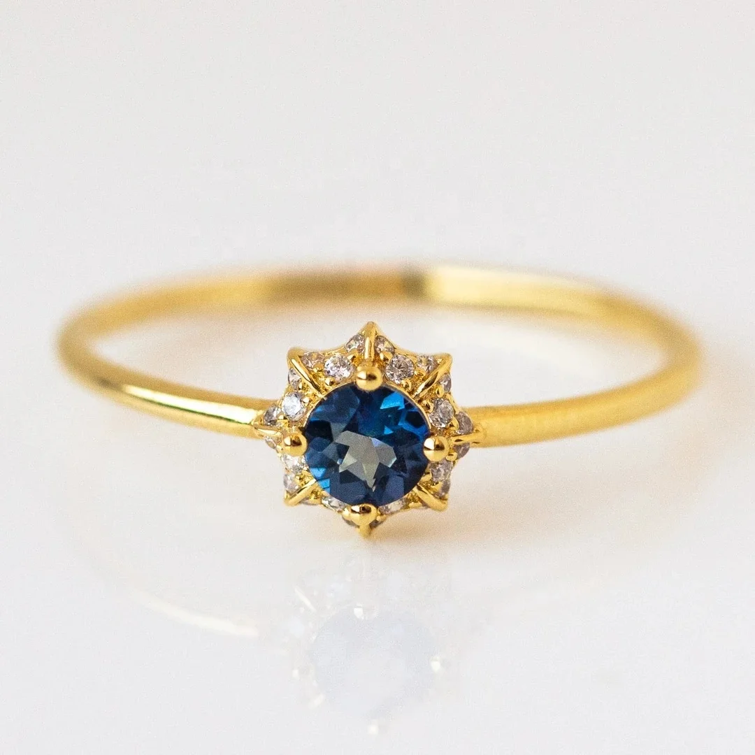

Elegant 925 Sterling Silver Gold Wedding Engagement Stacking Ring