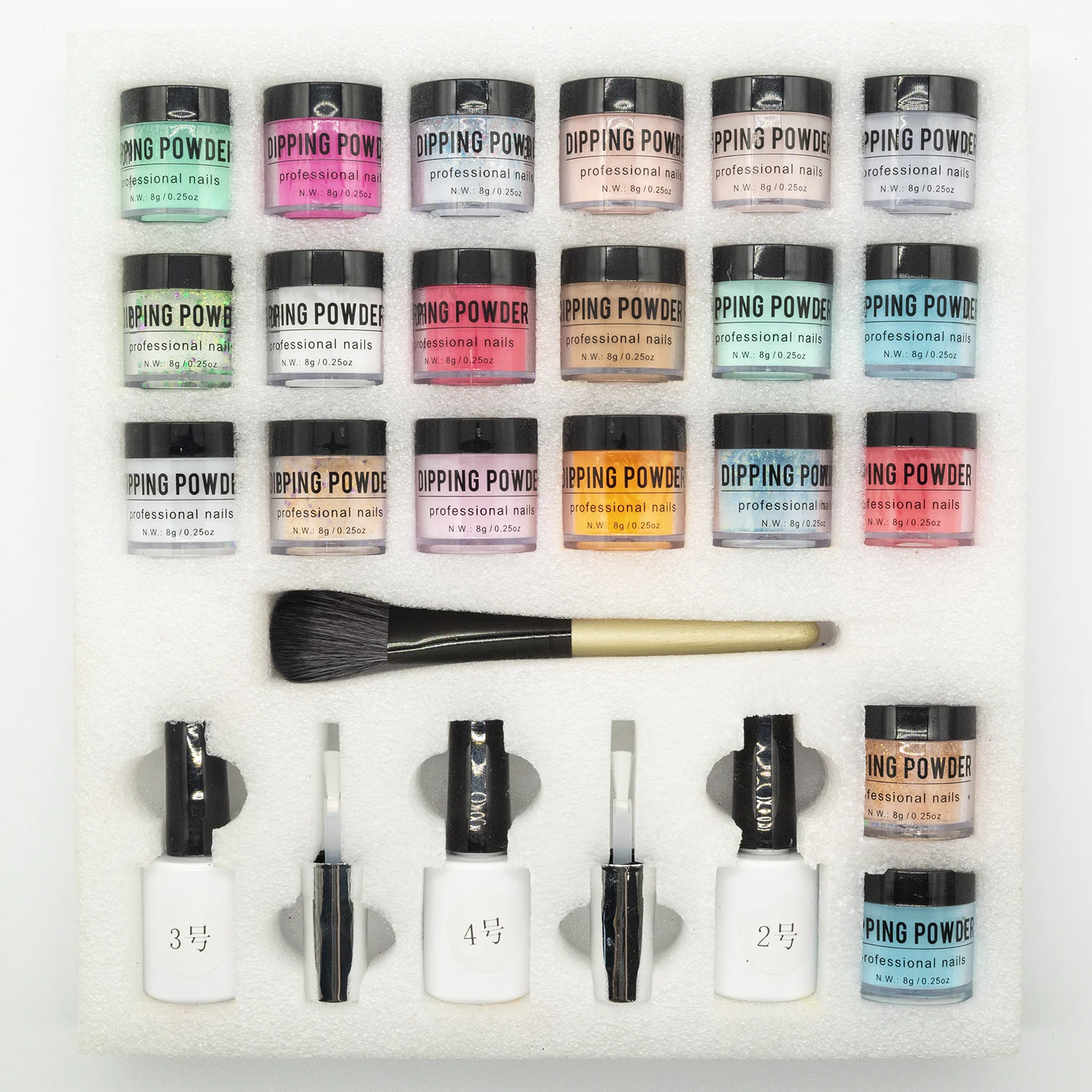 

Wholesale Private Label Customized 20 colors Nail DIP Powder Kit Dipping Powder Set nail art decoration glitter Acrylic Powder, 1000 colors,color can be customized
