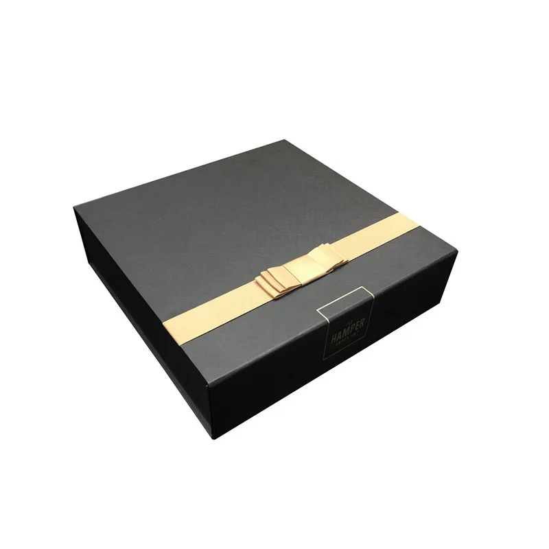 

Factory Custom Folding Paper Rigid Gift Box Rose Gold Foil Luxury Printing packaging Magnet Box With Ribbon magnetic lid