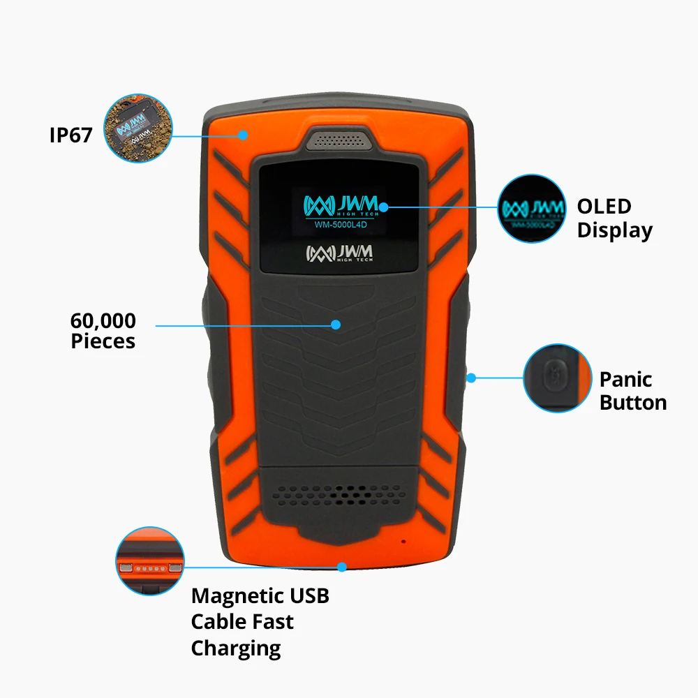 

JWM made in China patrol management system gprs real time guard tour ip67 stainless steel, Orange and black