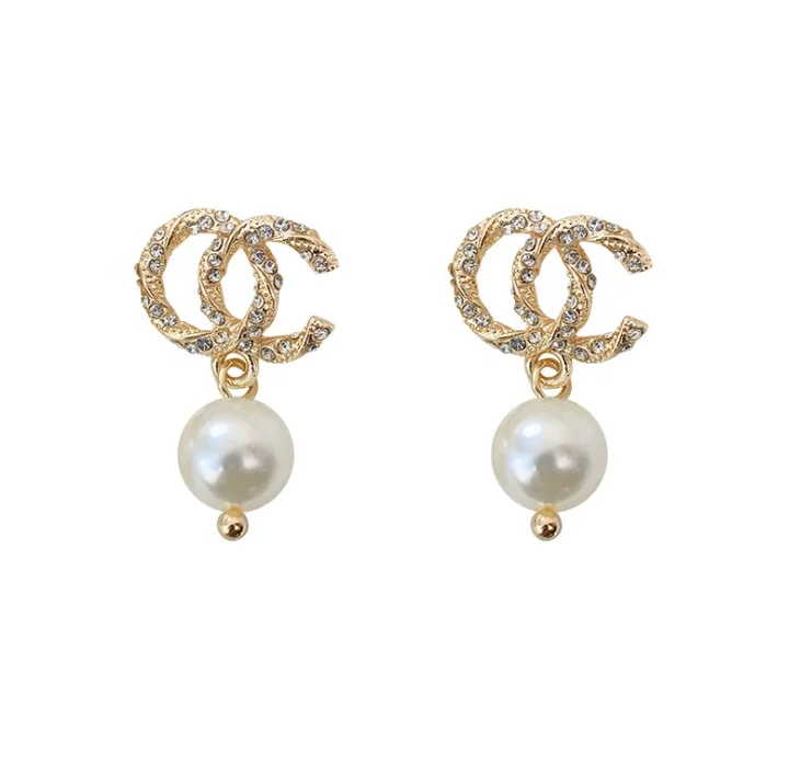 

2021 new designer popular luxury brand jewelry earrings letter c earrings for women, As picture