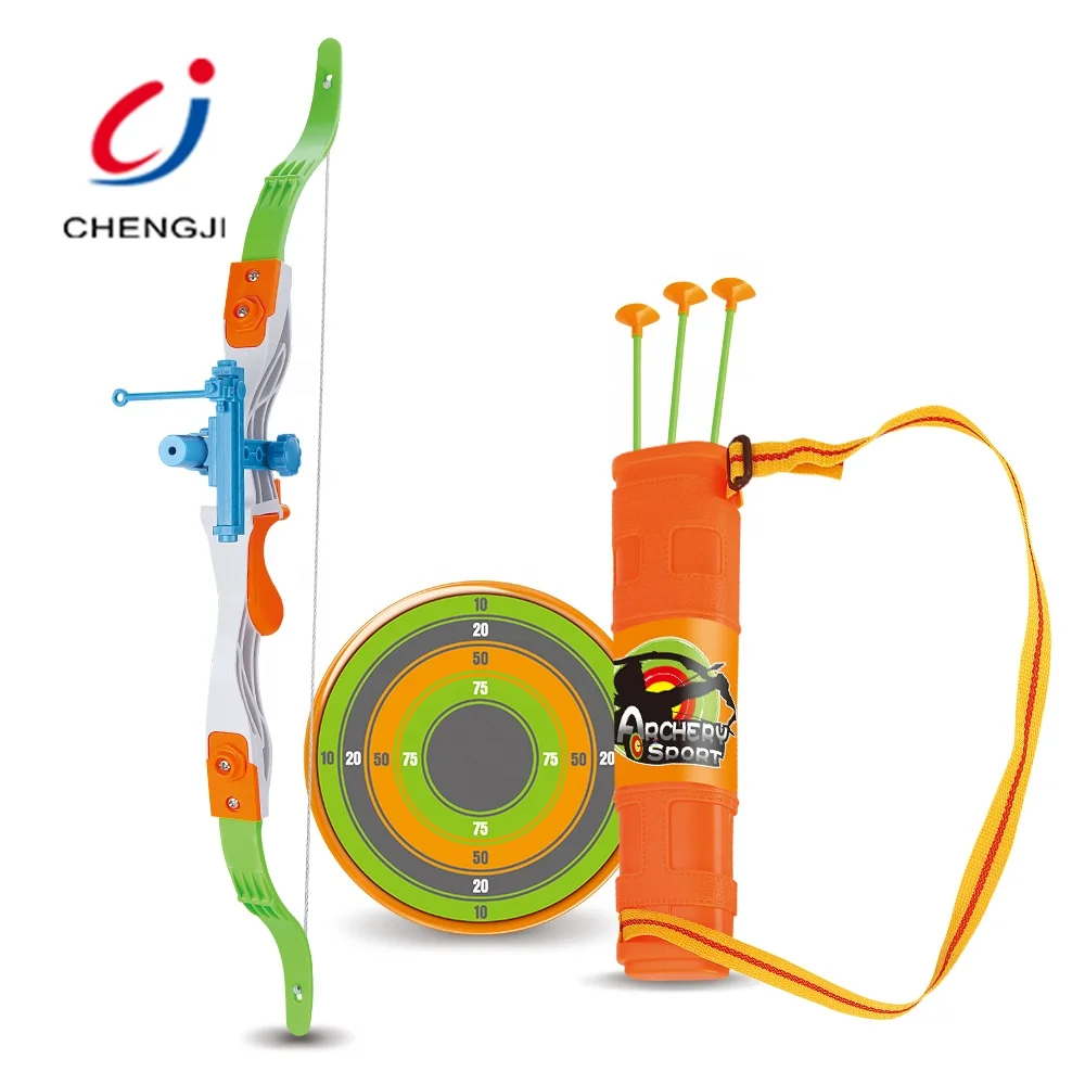 

Children sports plastic soft shooting set recurve toy bow arrow with target