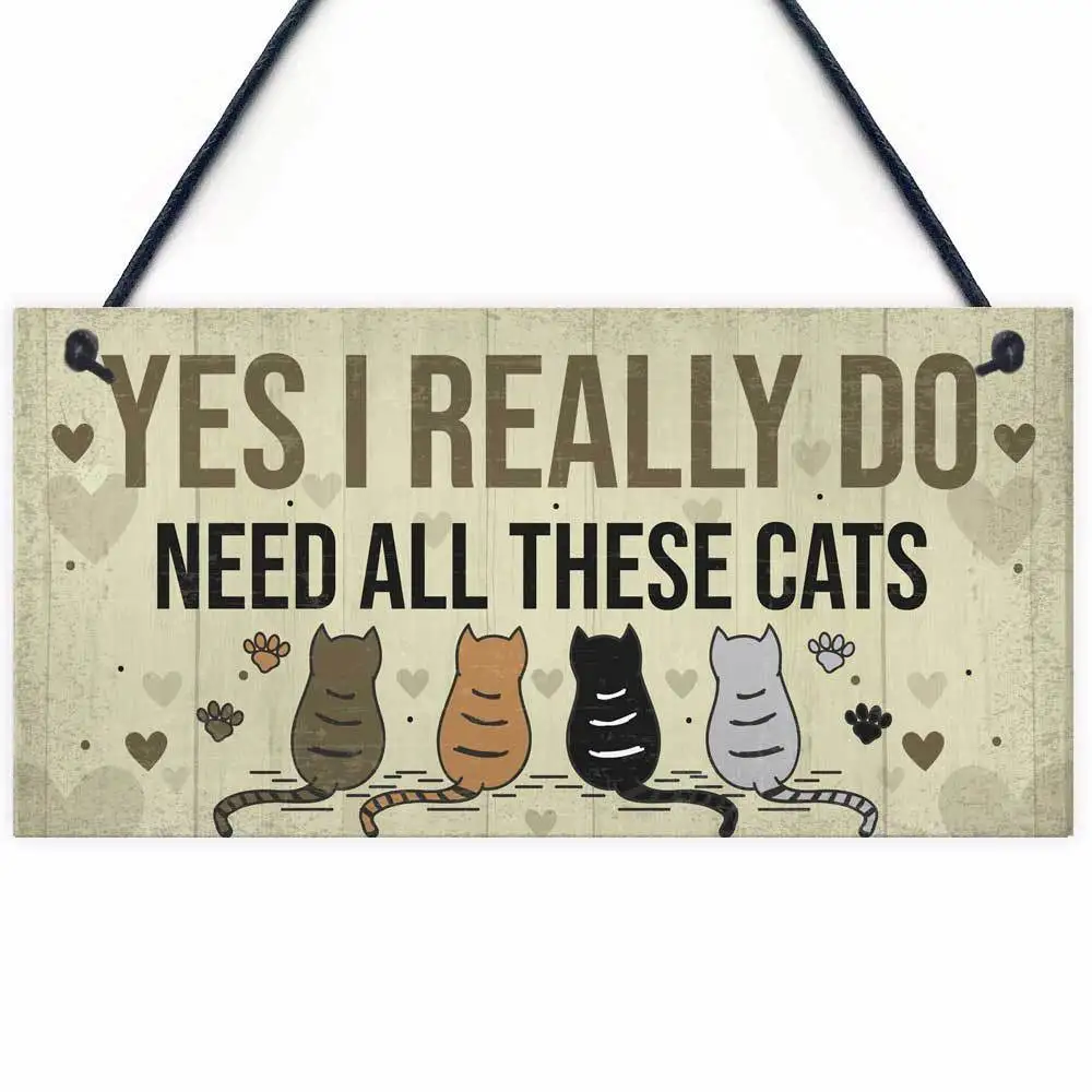 

Cute cat pet Sign Wood Decor Home Hanging Porch Decoration for pet's house, Natural wood color