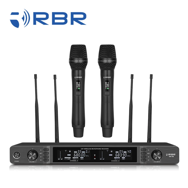 

Long Range True diversity bm999 uhf professional wireless microphone for stage performance